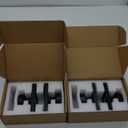 Matte Black Dummy Door Knobs Interior, Modern Rectangle Dummy Door Handle for Bifold Closet, 4 Pack