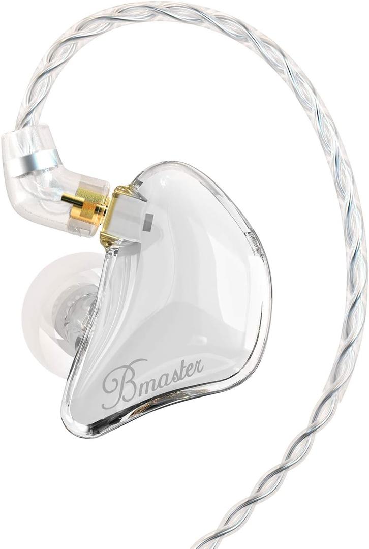 BASN Bmaster Triple Drivers in Ear Monitor Headphone with Two Detachable Cables Fit in Ear Suitable for Audio Engineer, Musician (White)