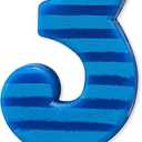 Papyrus Birthday Candle Number 3, Blue Stripes (1-Count)
