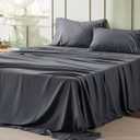 Bedsure Queen Sheet Set - 4 Pieces Soft Queen Size Sheets - Breathable & Cooling - Hotel Luxury - Easy Care Polyester Microfiber Bedding for Women, Men, Dark Grey