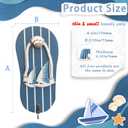 Cute Flip Flop Small Towel Wall Hooks- Wooden Beach-Themed Rack with Metal Hooks (9.3") - Coastal Decor for Bathroom & Poolside, Beach Houses for Hanging Key Purse (Blue and White)