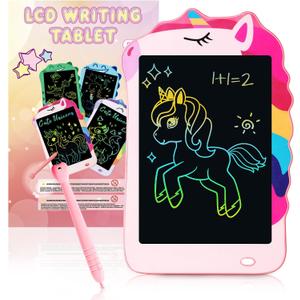 Unicorn Toys LCD Writing Tablet for Girls Kids, Colorful Toddler Toys Drawing Board, Educational Kid Toys Doodle Pad Toys for 3 4 5 6-12 Years Old Girls Boys Birthday Party Christmas Gift, 8.5 Inch (Pink)