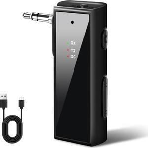 Creative.c Bluetooth Aux Adapter Compatible with PlayStation Portal Remote Player 5.1 Transmitter and Receiver 2 in 1 Wireless 3.5mm, Car TV Home Stereo System Headphones