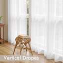 MIULEE White Sheer Curtains 96 Inches Long, 4 Panels Set, Light Filtering Rod Pocket Voile Drapes for Living Room and Bedroom, Airy Soft Fabric Window Treatments, 42 x 96 Inches