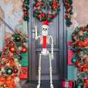 3 Ft Christmas Skeleton Decoration Accessories,3 Pcs Outfit with Santa Hat, Christmas Skeleton Scarf & Beard Set,Outdoor Christmas Decor Accessories for Patio, Lawn & Garden