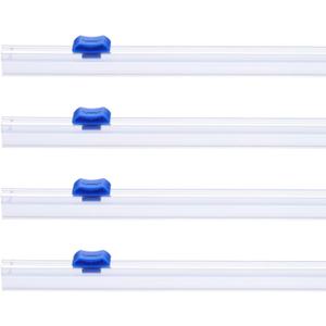 PATIKIL 4pcs Plastic Wrap Cutter, 19in Plastic Wrap Slide Cutter Snap Card Slot Installation Replacement for Aluminum Foil Wax Paper Parchment Paper Wrap Dispenser, Blue