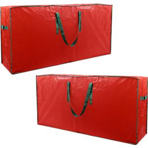 TREE STORAGE BAG 2-pack Christmas Tree Storage Bag Fits Up to 9 Ft Tall Disassembled Tree 65 X 15 X 30 INCH Holiday Tree Storages Waterproof Material Protects Dust Container Handles Sleek Zipper