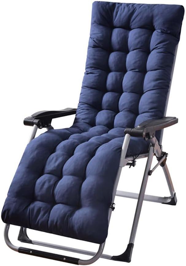 Patio Chaise Lounger Cushion, Lounge Chair Recliners Chair Cushions, Rocking Chair Sofa Cushion with 6 Ties,Thick Padded Swing Bench Cushion 61x18.89x3.14in (Navy blue)