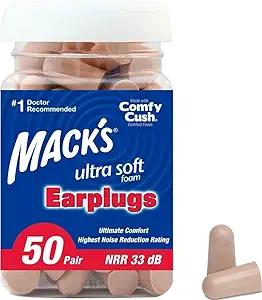 Mack's, Ultra Soft Foam Earplugs, 50 Count