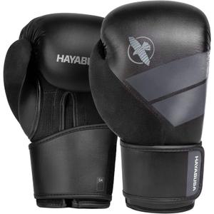 Hayabusa S4 PU Leather Boxing Gloves for Men, Women & Kids, 12oz, Training, Sparring, Kickboxing, Fighting Sports, Taekwondo, MMA, Muay Thai & Arts (Black)