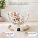 Baby Swings for Infants, Electric Infant Swing with 5 Speed Modes, Beige