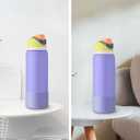 2 x Silicone Boot for Owala Water Bottle, 2PCS Anti-Slip Protective Sleeve for FreeSip/Twist/Flip Water Bottles, BPA Free, Dishwasher Safe, Bottom Bumper Cover Cup Accessories (40 Ounces, Purple)