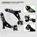 SCITOO 6pcs Front Suspension Kit Lower Control Arm And Ball Joint Outer Tie Rod End Sway Bar End Link Replacement for 2007-2014 for Ford Edge for Lincoln MKX