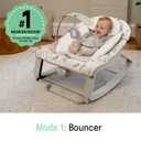 Ingenuity Keep Cozy 3-in-1 Grow with Me Vibrating Baby Bouncer, Green | Seat & Infant to Toddler Rocker, Vibrations & Toy Bar, 0-30 Months, Up to 40 lbs