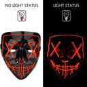 Poptrend Halloween Mask LED Light up Mask for Festival Cosplay Halloween Costume Masquerade Parties,Carnival,Gifts (Black)