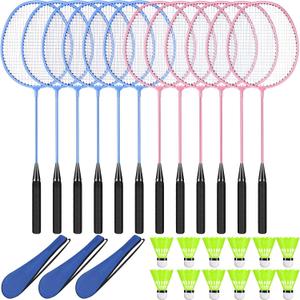 12 Pc Badminton Racket Set
Including 12 Nylon Shuttlecocks, 3 Carry Bags, for Outdoor Lawn Backyard Games, Lightweight for Beginners Adults Portable