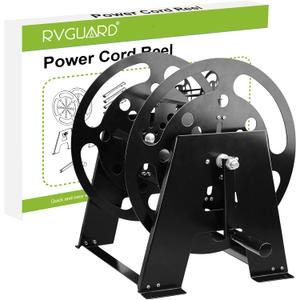RVGUARD RV Power Cord Reel, Heavy Duty Power Cord Storage Reel, Holds Up to 50 Feet of 50A (6/3+1/8 AWG) Heavy Duty Power Cord