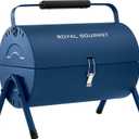 Royal Gourmet CC1015B Portable Charcoal Grill, 147 Sq. In. Cooking Area, with Four Air Vents, Lid Latch Buckle, Lid Handle, for Outdoor Backyard, Patio Parties and Picnics, Blue