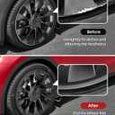 Model Y All-in-one Wheel Rim Protector for Tesla Model Y 20'' Uberturbine Wheel - Strips for Curb Rash Prevention - Set of 4 Rim Protector Easy to Install(Matte Black,20'')