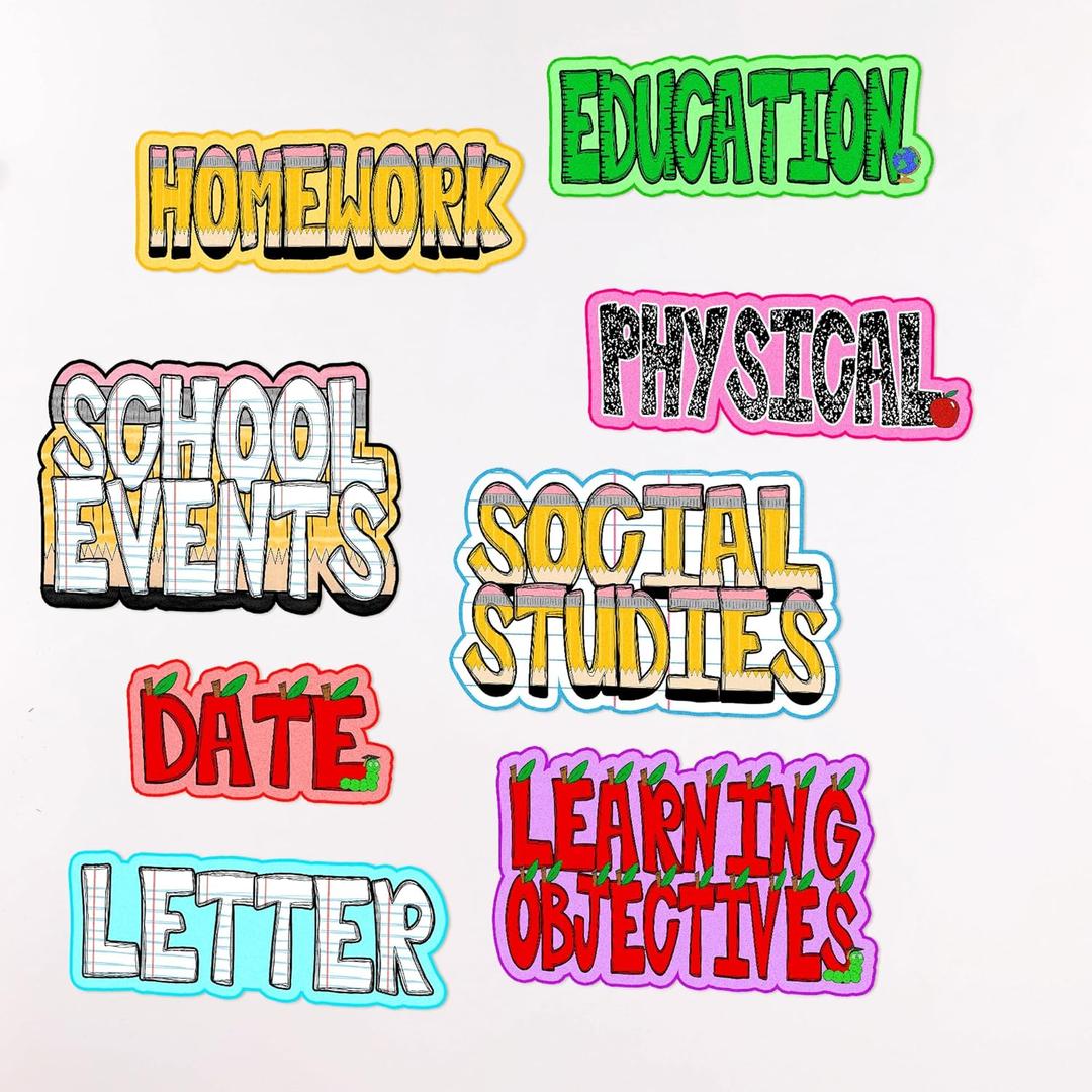 Personalized Letter Magnet Label for Whiteboard, Custom Text Classroom Label 14 Colors and 5 Design Option Gift for Teacher