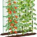 Cucumber Trellis with Grow Bag for Raised Bed, Garden Trellis for Climbing Plants Outdoor (67 * 17 * 65inch(L*W*H), Trellis)