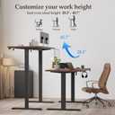 Klicelor 55 Inch Large Electric Standing Desk, Height Adjustable Office Desk, Sit Stand Up Computer Gaming Desk with Memory Preset, Two-Piece Desktop, Dark Walnut