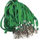 Beebel Lanyard Bulk Lanyards for Id Badges Flat Lanyard with Badge Clip Swivel Hook 50 Pack, 38 Count (Green) 