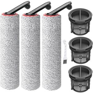 (7pcs) HEPA Filters & Replacement Parts Kit Brush Rollers Compatible For Dreame H14/H14 Pro/H14 Dual Wet Dry Vacuum Cleaner, Replacement Parts Accessories Kit Inclue 3 Vacuum Filter, 3 Brush Rollers