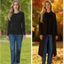 Womens Long Sleeve Thermal Shirts, 2025 Fall Winter Crew Neck Shirt for Women, Stretch Basic Tight Long Sleeve Underwear Tops (Black, L)