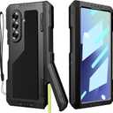 for Samsung Galaxy Z Fold 7 Case with S Pen Holder, Military Rugged Z Fold7 Metal Case Kickstand Hinge Protection Screen Protector Heavy Duty Shock-Absorption Bumper Cover for Z Fold 7 Black