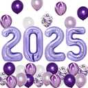 JOJO FLY Purple Graduation Party Decorations Kit, Purple 2025 Balloons, Graduation Party Supplies 2025, Class of 2025, Congrats Grad