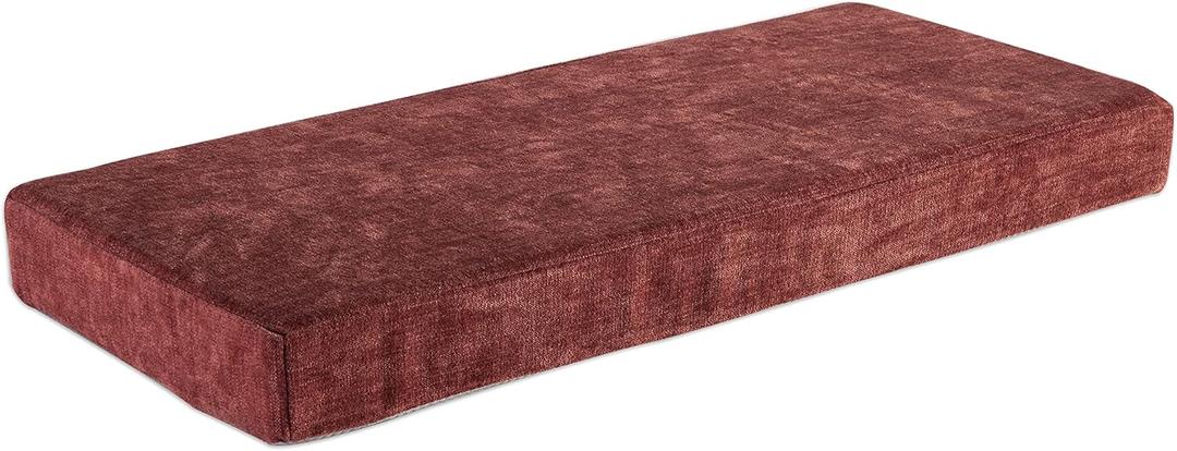 Loveboat Bench Cushion 36x18 Inch Soft Non-Slip Furniture Cushions for Bench Couch Swing Setee with Ties, Brick Red