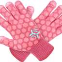 J H Heat Resistant Oven Glove: EN407 Certified 932 F BBQ & Oven Mitts for Grlling, Baking, Kitchen, Camping,Fireplace Indoor&Outdoor 1 Pair (Women Fits All, Coral Shell With Pink Coating)