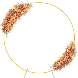 Fomcet 7.2FT Gold Round Backdrop Stand Metal Circle Wedding Balloon Arch Kit Frame for Wedding Ceremony Anniversary Birthday Party Graduation Photo Background Decoration Rust Resistant Stable Stands