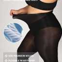 MERYLURE Ultra Plus Size Tights for Women Up To 6x, Semi Opaque Control Top Nylon Pantyhose,High Waist Fashion Stockings (Black, XXXL)