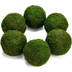 Farmoo Moss Balls Preserved All Natural, 3.5"-Set of 6 (Natural Green)