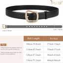 JASGOOD Women Leather Belt Ladies Casual Belt for Jeans Pants Fashion Women Waist Belt with Gold Buckle (Black)