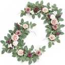 Ling's moment 2Pack 2ft Artificial Flowers Garland Dusty Rose & Mauve Lantern Flower Centerpieces Wedding Aisle Decor Chair Flowers Arch Floral for Signs DIY Table Wall Window Cake Decoration