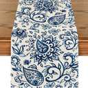 Artoid Mode Beige Floral Paisley Table Runner, Seasonal Spring Kitchen Dining Table Decoration for Home Party Decor 13x72 Inch