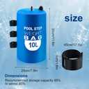 2PCS Pool Ladder Weights 10L Universal Pool Step Weights Sand Bag Waterproof 500D PVC Swimming Pool Stair Weights for Above Ground and Inside Pool with Nylon Handle Blue
