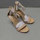 DREAM PAIRS Women's High Heels Flower Ankle Strap Stilettos Round Open Toe Dressy Sexy Sandals (Beige, XS)