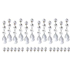 Clear Acrylic Crystal Beads for Christmas Ornaments Tree Decorations Garland Chandelier Hanging Wedding Party Celebration Decor (Teardrop+Icicle)
24 pcs