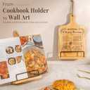 PUERSI Cookbook Stand, Wedding Gift for Newlyweds, Wooden Recipe Book Holder, Best Wedding Anniversary Gifts Ideas for Couples, Adjustable Cook Book Stand for Kitchen Counter