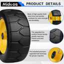 11x4.00-5'' Lawn Mower Tires Flat Free, 11x4-5 Solid Tires and Wheel, Zero Turn Mower Front Tires with 3/4" or 5/8" & 1/2" Precision bearings, 3.4"-5.6" Centered Hub for Zero-Turn Lawn Mower (2 Pack)