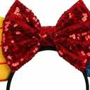 Girls Mouse Ears Headband Set - Hair Bands, Bows, Princess Headwear for Cosplay, Halloween, Birthday Party