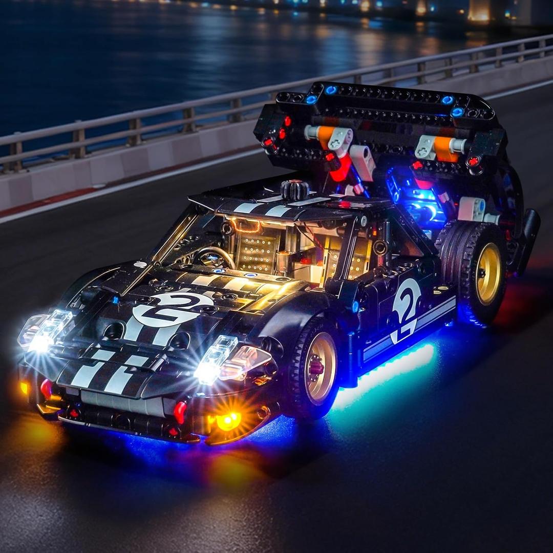 LED Lighting Compatible with Lego Technic 1966 Ford GT40 MKII Race Car 42223 - JUST Lights,Light Kit Compatible with Lego Technic 42223,NOT Included The Mode