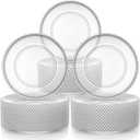 Hoolerry 50 Pcs Clear Charger Plates Bulk 13 Inch Plastic Round Dinner Plate with Beaded Rim Acrylic Round Plates Decorative Charger Service for Home Birthday Wedding Party Events Table Decor, about 13 inch
