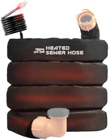 Heated 15FT RV Heated Sewer Hose Cover Avoid Freezing at -20°F RV Heated Waste/Sewer Discharge Hose Rv Sewer Hose Storage Bag Packaging（JUST COVER）Guaranteed
