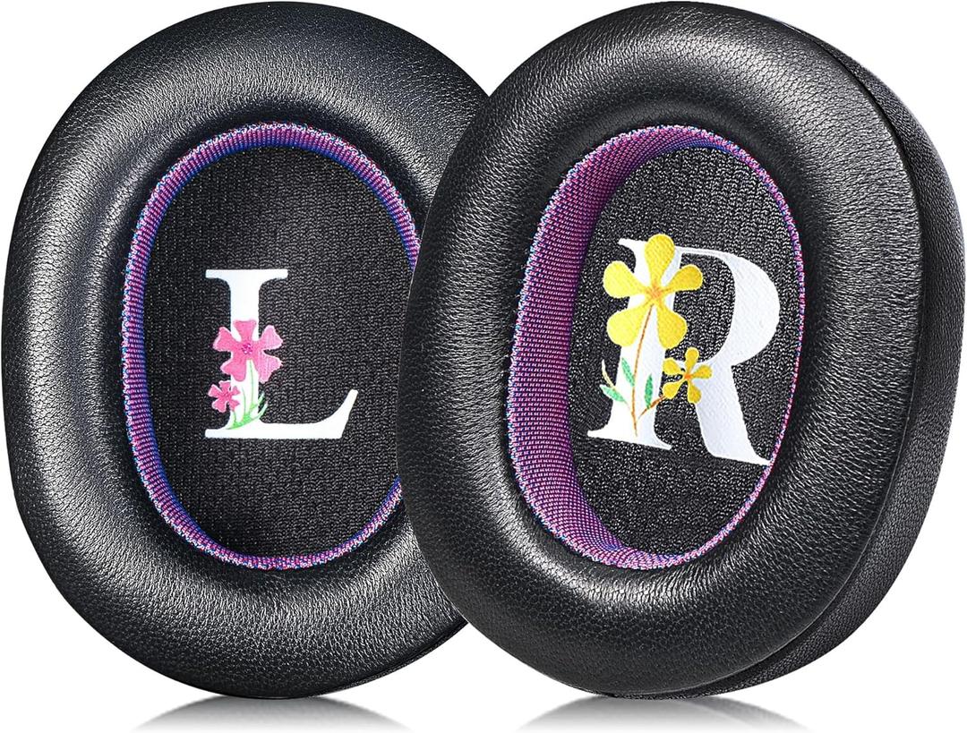Sheepskin Replacement Earpads for WH-1000XM5 Headphones - Durable Black/Purple Cushions