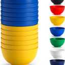 Berglander Plastic Bowls Set of 12 Pieces 25oz, UKR Color Reusable and Sturdy Ramen Bowl, Soup Bowls, Cereal Bowl for Adult, Kids, Home, Restaurant, Garden, Picnic, Camping, Poolside, Outdoor